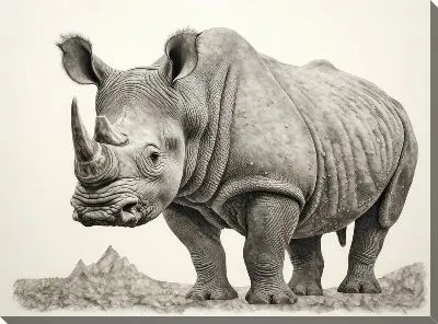 Картина маслом Носорог №103