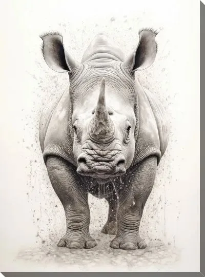 Картина маслом Носорог №104