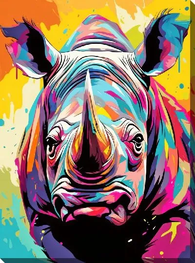 Картина маслом Носорог №106