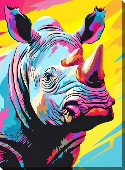 Картина маслом Носорог №107