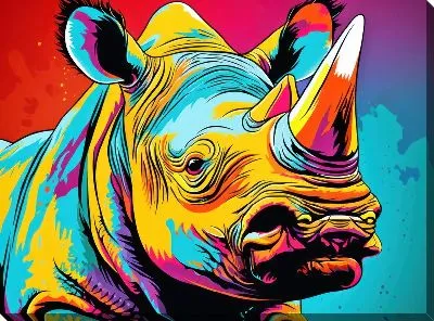 Картина маслом Носорог №108