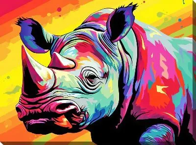 Картина маслом Носорог №109