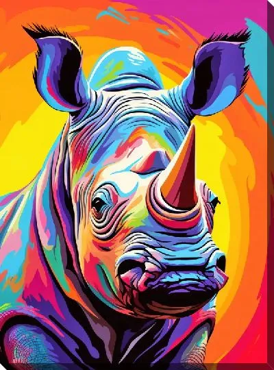 Картина маслом Носорог №110