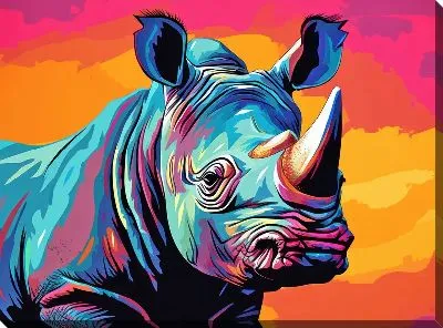 Картина маслом Носорог №111