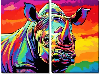 Модульная картина Носорог №112
