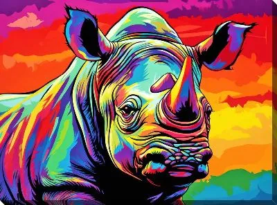 Картина маслом Носорог №112