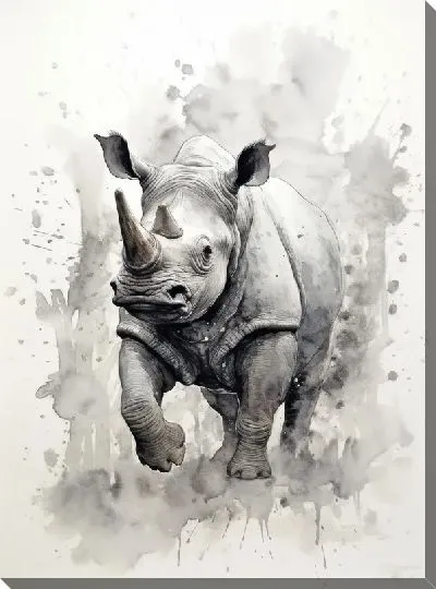 Картина маслом Носорог №113