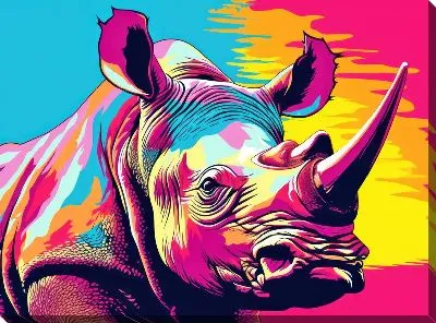 Картина маслом Носорог №114