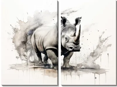 Модульная картина Носорог №115