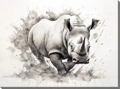 Картина маслом Носорог №117