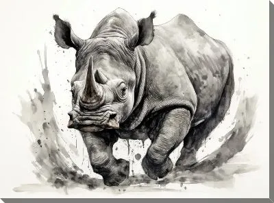Картина маслом Носорог №118