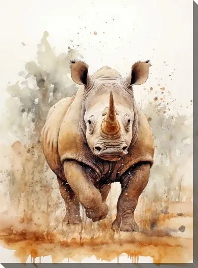 Картина маслом Носорог №119