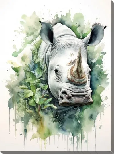 Картина маслом Носорог №122