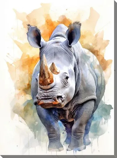 Картина маслом Носорог №123