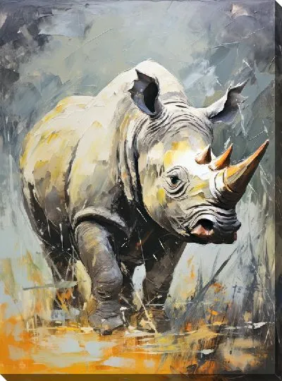 Картина маслом Носорог №124