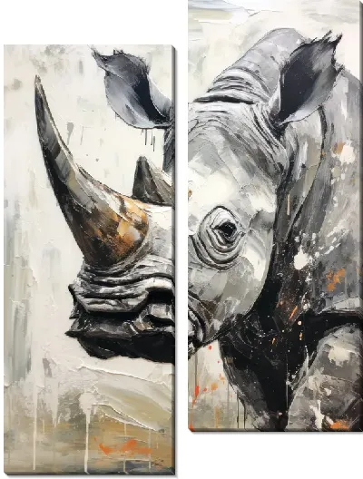 Модульная картина Носорог №125