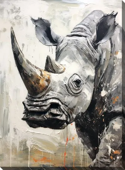 Картина маслом Носорог №125