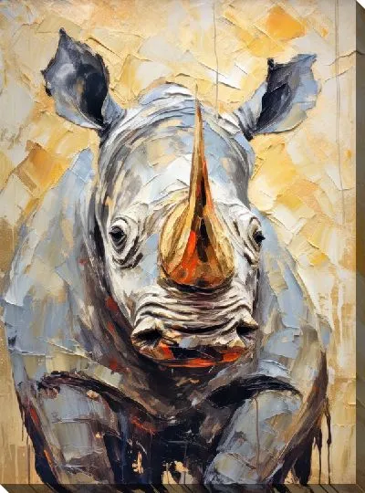 Картина маслом Носорог №126