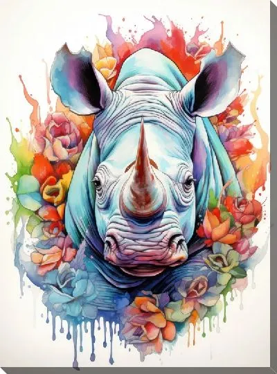 Картина маслом Носорог №127