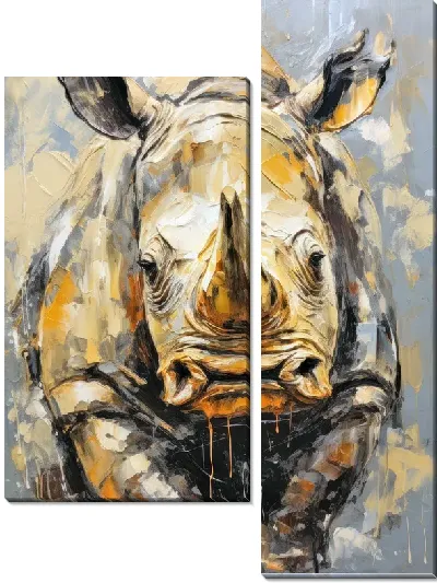 Модульная картина Носорог №128