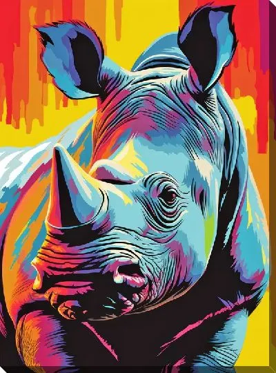 Картина маслом Носорог №130