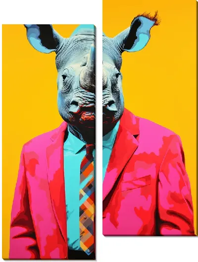 Модульная картина Носорог №132