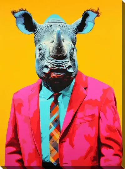 Картина маслом Носорог №132