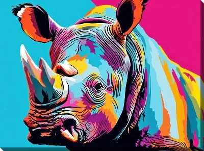 Картина маслом Носорог №133