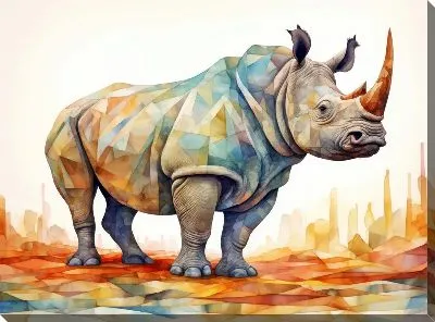 Картина маслом Носорог №135