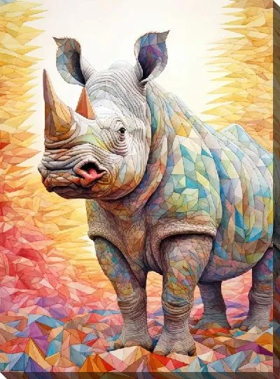 Картина маслом Носорог №140