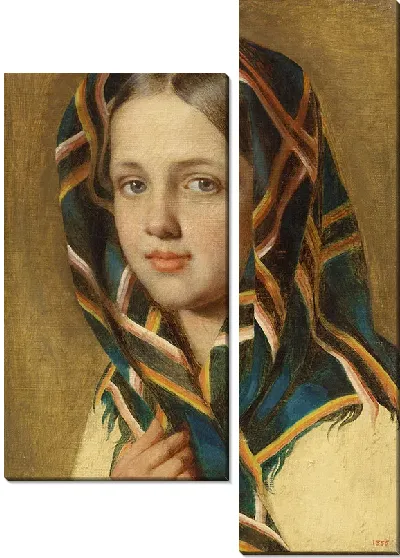 Модульная картина Девушка в платке