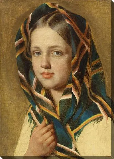 Картина маслом Девушка в платке