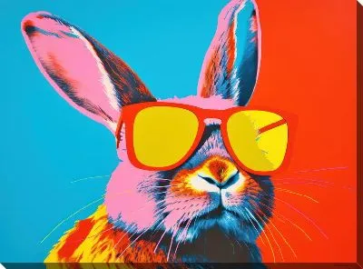 Постер Заяц в очках в стиле поп-арт №2