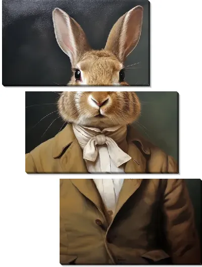 Модульная картина Заяц в пиджаке
