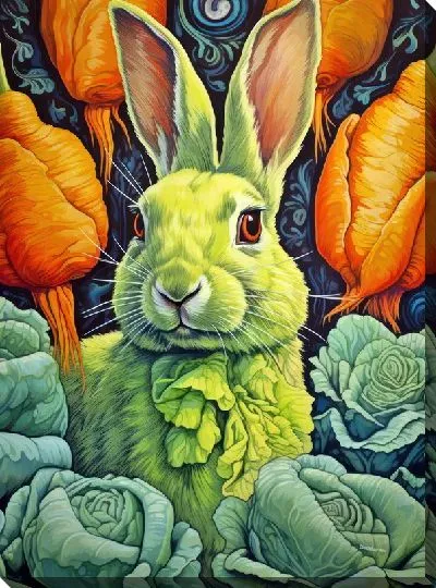 Картина маслом Зеленый заяц