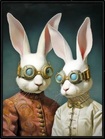 Картина Белые зайцы в очках