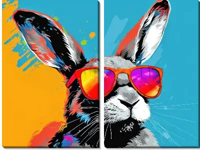 Модульная картина Заяц в очках