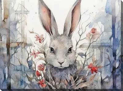 Картина маслом Заяц №100