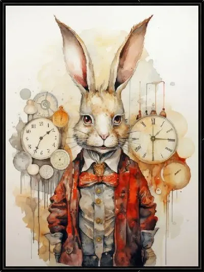 Картина Заяц и часы №101