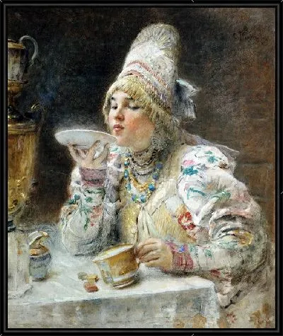 Картина За чаем