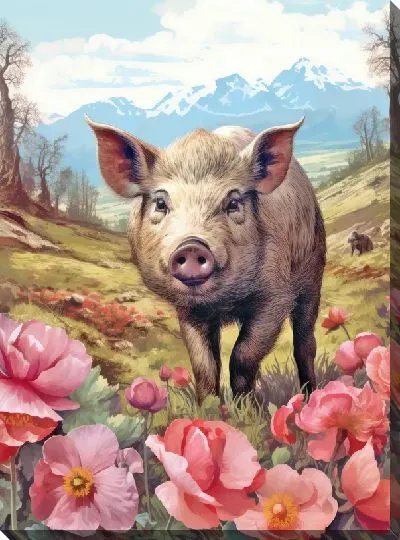 Картина маслом Кабан №2