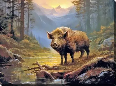 Картина маслом Кабан №3