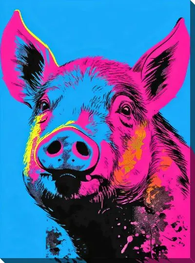 Картина маслом Кабан в стиле арт