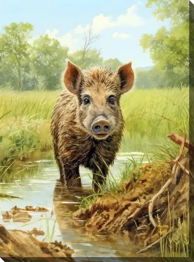 Картина маслом Кабан №10