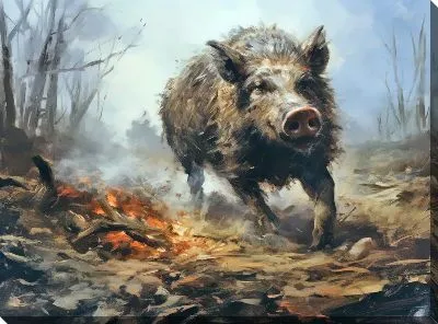 Картина маслом Кабан №18
