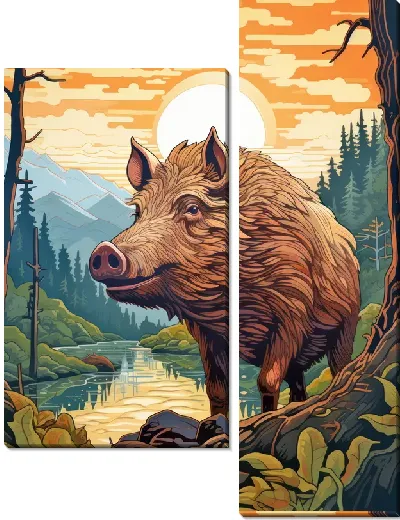 Модульная картина Кабан №19