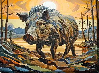 Картина маслом Кабан №22