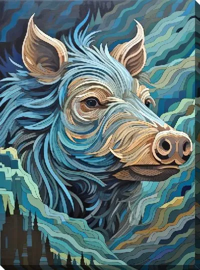 Картина маслом Кабан №26