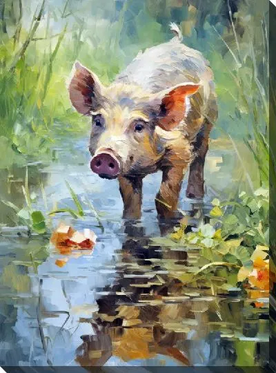 Картина маслом Кабан №28