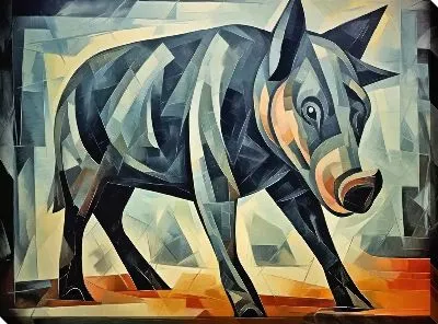 Картина маслом Кабан №32